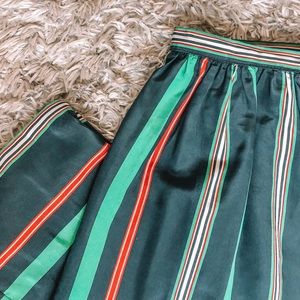 Striped navy A-line skirt